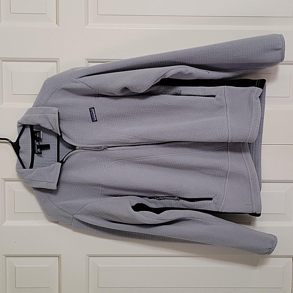 Patagonia womens gray Polartec zip up jacket sz M Sustainable